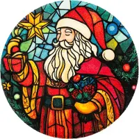 Kleen-Tex Fußmatte "Stainglass Santa", rechteckig, 9 mm Höhe, waschbar und trocknergeeignet