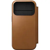 Nomad Apple iPhone 17 Pro Hülle - Echtes Leder - - Klapphülle - Hellbraun