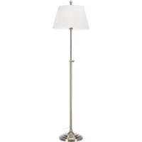 Markslöjd Stehlampe Oxford, messing / gold, für Wohn- / Esszimmer, Textil / Stoff / Seide, Stehlampe