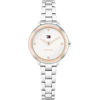 Tommy Hilfiger Zwei-Zeiger-Quarzwerk-Uhrfür Damen mit Silbernes Edelstahlarmband