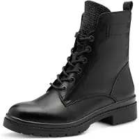Tamaris Damen Stiefelette Reißverschluss Zungen-Dekor Schnürboots 1-25236-43, Größe:37 EU, Farbe:Mehrfarbig