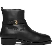 Tommy Hilfiger Stiefeletten Th Buckle Riding Leather Bootie FW0FW08781 Schwarz 41