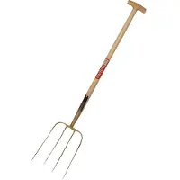 Freund Victoria ERNTEKÖNIG Dunggabel 4 Zinken, 85cm-T-Stiel Esche, 31x23cm, gold-lackiert
