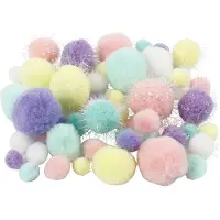 Creativ Company Pompon 15-40 mm 75 Stück, farbig assortiert