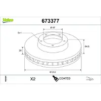 Valeo Bremsscheibe COATED 673377