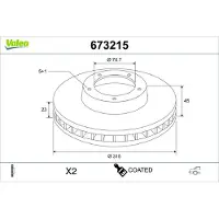 Valeo Bremsscheibe COATED 673215