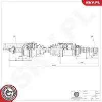 ESEN SKV 40SKV201 Antriebswelle Vorne Rechts für FIAT GRANDE PUNTO (199) PUNTO EVO (199) PUNTO (199) Idea (350) für ALFA ROMEO MITO (955) für LANCIA