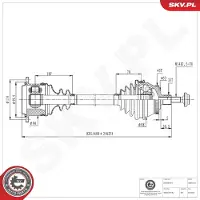 ESEN SKV 40SKV276 Antriebswelle Vorne Links für VW PASSAT Variant (3B6) PASSAT Variant (3B5) PASSAT (3B3) PASSAT (3B2) für AUDI A4 Avant (8E5, B6)