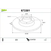 Valeo Bremsscheibe COATED 673301