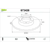 Valeo Bremsscheibe COATED 673426