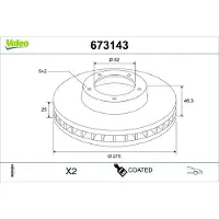 Valeo Bremsscheibe COATED 673143