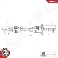 ESEN SKV 40SKV061 Antriebswelle Vorne Rechts für RENAULT KOLEOS (HY) für NISSAN Qashqai / Qashqai +2 I (J10, NJ10)