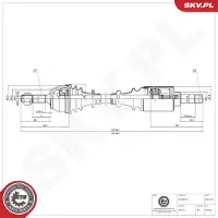 ESEN SKV 40SKV344 Antriebswelle Vorne Links passend für PEUGEOT 106 II Schrägheck (1A, 1C) 106 II Kasten / Schrägheck (1S) für CITROËN SAXO (S0, S1)