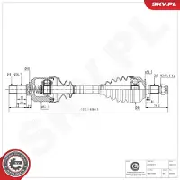 ESEN SKV 40SKV192 Antriebswelle Vorne Links passend für PEUGEOT 2008 Kombi (CU) 207 (WA, WC) 207 CC (WD) 208 I Schrägheck (CA, CC) 3008 SUV (M) 5008