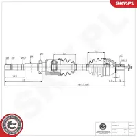 ESEN SKV 40SKV308 Antriebswelle Vorne Rechts für VOLVO XC60 II (246) XC90 II (256) V90 II Cross Country (236) V60 II Cross Country (227)