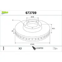 Valeo Bremsscheibe COATED 673709
