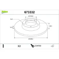 Valeo Bremsscheibe COATED 673332