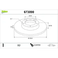 Valeo Bremsscheibe COATED 673090