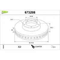 Valeo Bremsscheibe COATED 673298