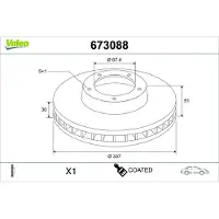 Valeo Bremsscheibe COATED 673088