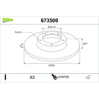 Valeo Bremsscheibe COATED 673500