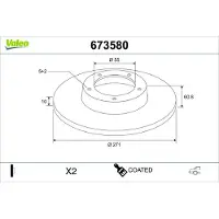 Valeo Bremsscheibe COATED 673580