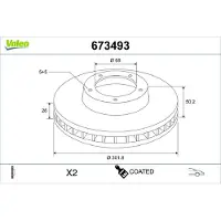 Valeo Bremsscheibe COATED 673493