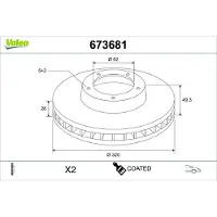 Valeo Bremsscheibe COATED 673681