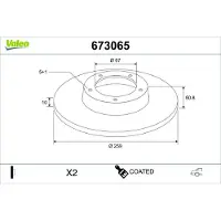 Valeo Bremsscheibe COATED 673065