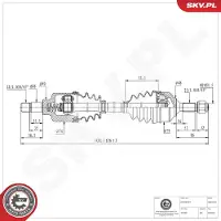 ESEN SKV 40SKV452 Antriebswelle Vorne Links passend für PEUGEOT 207 (WA, WC) 207 SW (WK) 207 Stufenheck für CITROËN DS3 Cabriolet