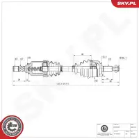 ESEN SKV 40SKV143 Antriebswelle Vorne Links für RENAULT MEGANE III Grandtour (KZ0/1) Scénic III (JZ0/1) GRAND SCÉNIC III (JZ0/1) Megane III Schrägheck