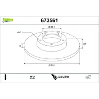 Valeo Bremsscheibe COATED 673561