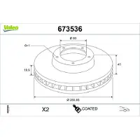Valeo Bremsscheibe COATED 673536