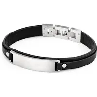 FYNCH-HATTON Armband Leather meets Metal in schwarz | Gr.: onesize