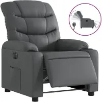 vidaXL Relaxsessel Elektrisch Grau Kunstleder