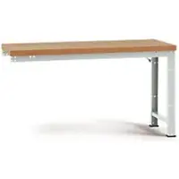 Manuflex Anbauwerkbank Profi Standard, Tischplatte Multiplex, 1750 x 700 mm, lichtgrau