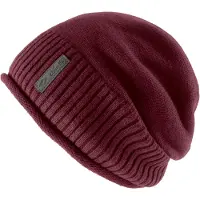 Chillouts Beanie "Etienne Hat", Damen, rot (burgundy), Strick, Baumwolle, Mützen Beanie, Strickbeanie mit Rollkante, Topseller