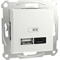 Schneider Electric USB-Steckdose Asfora Weiss (glänzend) EPH2770421D