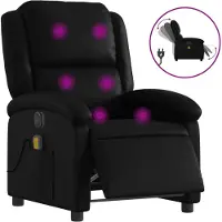 vidaXL Massagesessel Elektrisch Schwarz Kunstleder