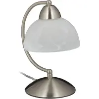 Relaxdays Tischlampe Touch, Retro Design, E14-Fassung, dimmbare Nachttischlampe, Glas & Eisen, HBT 25x15x19 cm, silber