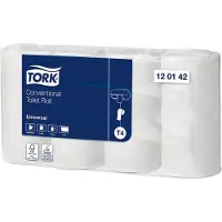 Tork Universal Toilettenpapier 1-lagig weiß 56 m x 10 cm Packung mit 64 Rollen/400 Blatt