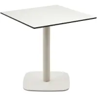 Natur24 Outdoor- Tisch Dina 68 x 73 x 68 cm Phenol, Metallbein, Weiß Outdoor Möbelstück