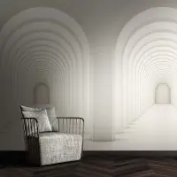Profhome 382821-GU Fototapete Architektur Matt Weiß Grau 1,59 m x 2,8 m 0,53 m x 8,80 m 4,45 m2 Weiß