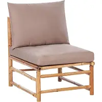 Beliani Sessel Hellbraun und Taupe Bambusholz ohne Armlehnen mit Auflagen Kissen Boho Rustikal Modularer Gartensessel Outdoor Terrasse Ausstattung