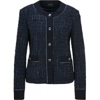 MADELEINE Eleganter Damenblazer mit kurzem Schnitt in marine / wollweiß / melange | Gr.: 36