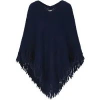 Dreimaster Women Poncho in navy | Gr.: XS/S