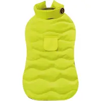 Croci Hondenjas Padded Eco Leaves Gerecycled Geel