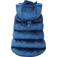 Croci hondenjas velveteen gevoerd blauw