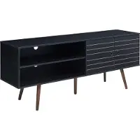 En.casa Fernsehschrank 'Vare' Lowboard 160 x 40 x 66 cm mit 2 Türen und 2 offenen Fächern Schwarz