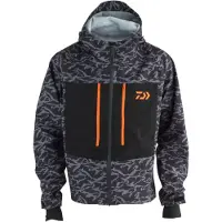Daiwa D-Vec Wading Jacket, L, grau-camouflage, Wat- und Regenjacke, 18869-020